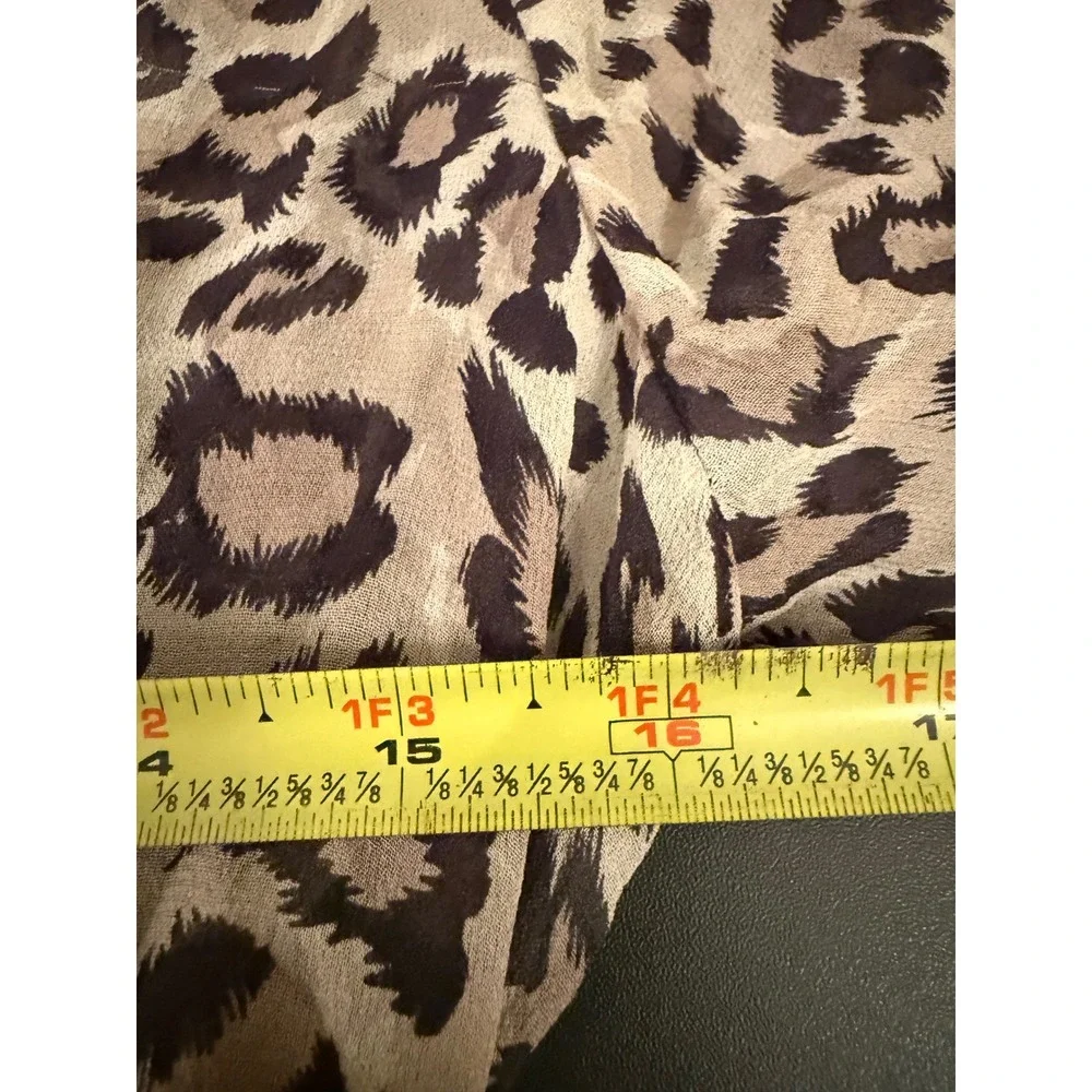 Calypso St. Barth Wrap Dress Womens XS Leopard Print Ruffle High Low V-Neck Tan
